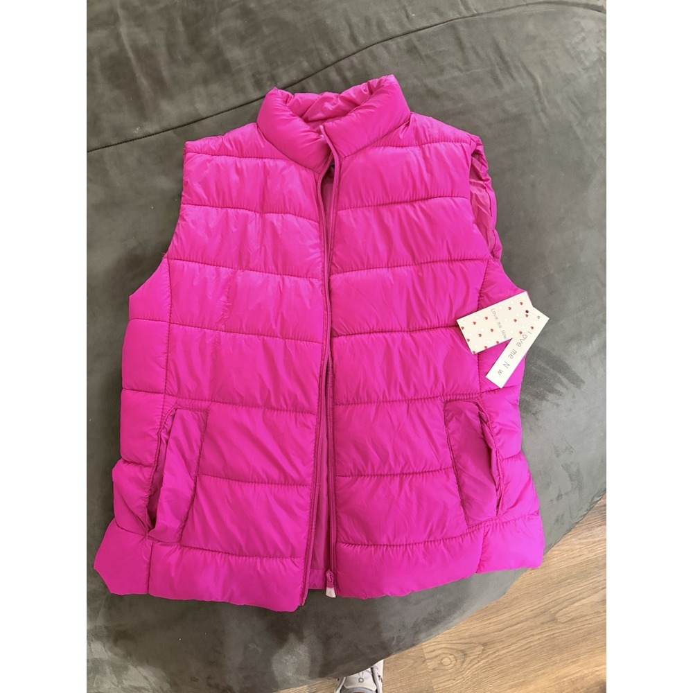 Love Me Now Pink Puffer Vest Womens XL NWT